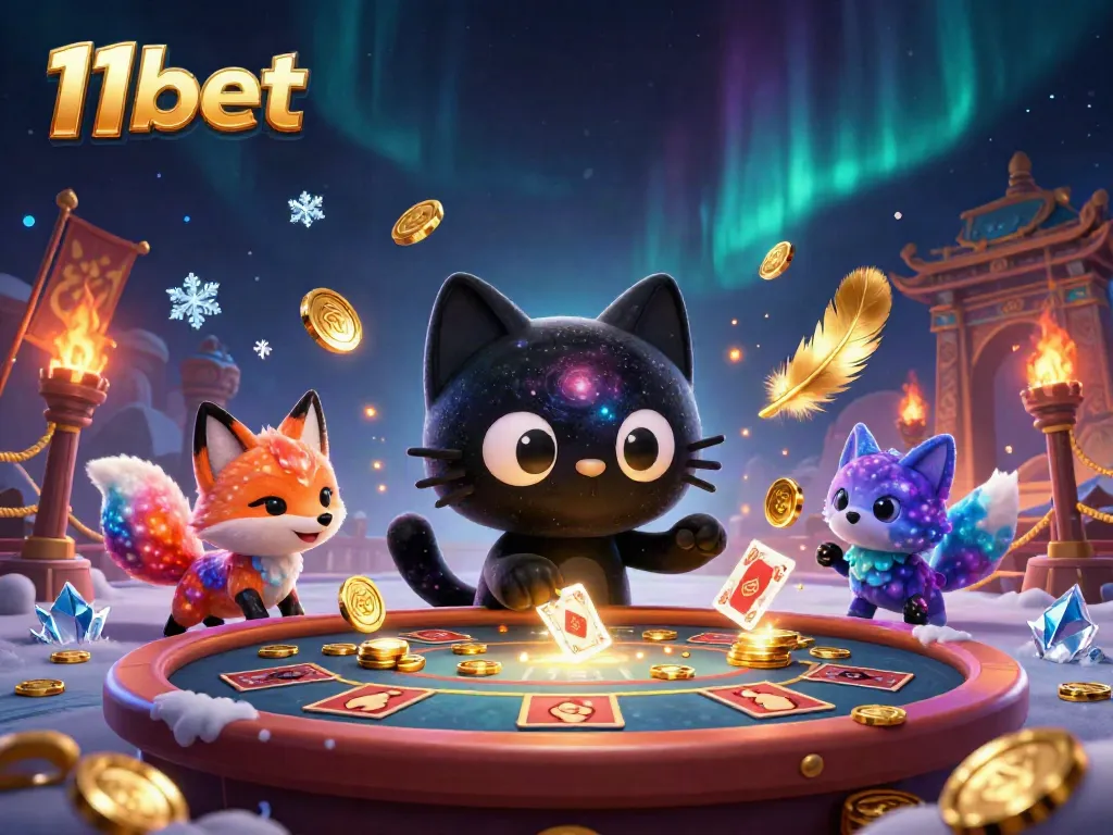 Experience thrilling gameplay at 11bet with a vibrant cosmic casino scene featuring dynamic characters.