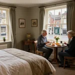 Cozy bedroom at Town House B&B, a delightful hotel in Skipton, featuring warm decor and inviting atmosphere.