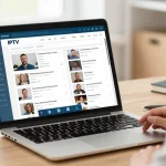 Trusted IPTV Reseller UK meeting with a client in a professional workspace.