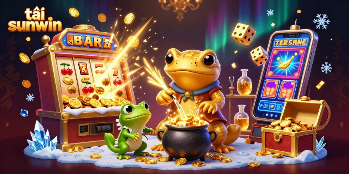 Experience the thrill of tải sunwin with our vibrant 3D casino scene filled with gold and jackpots.