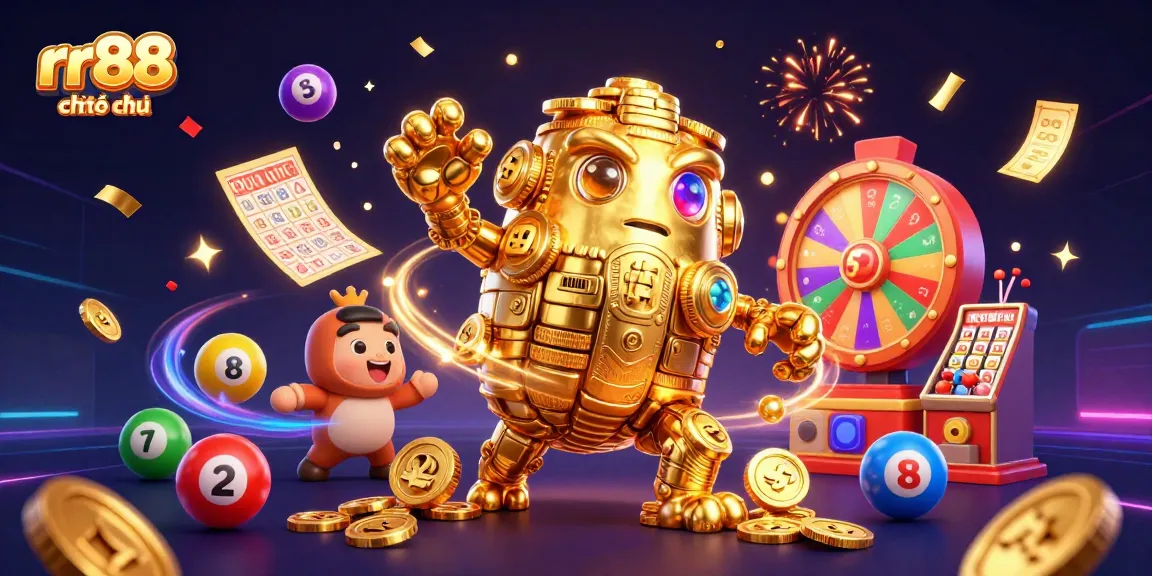 Experience exciting gaming at rr88 chính thức with a captivating vibrant 3D casino scene.